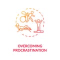 Overcoming procrastination concept icon