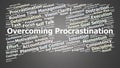 Overcoming Procrastination Word Cloud. Strategy, Focus, and Productivity Visualization Royalty Free Stock Photo