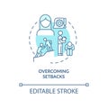 Overcoming setbacks blue concept icon Royalty Free Stock Photo