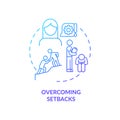 Overcoming setbacks blue gradient concept icon Royalty Free Stock Photo