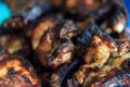 Overcooked grilled meat texture close up picture Royalty Free Stock Photo