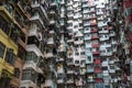 Overcrowded residential building in Hong Kong Royalty Free Stock Photo