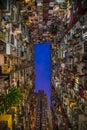 Overcrowded residential building in Hong Kong