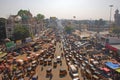 Traffic Jam & Overcrowded Road with Public Transport Royalty Free Stock Photo