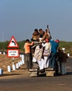 Overcrowded rural transit in India