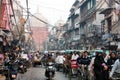 Overcrowded street in old Delhi