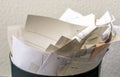 Overcrowded trash in an office Royalty Free Stock Photo