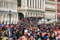 Overcrowded Venice during carnival 2018, Italy