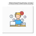 Overdoer procrastinator color icon Royalty Free Stock Photo