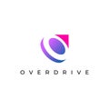 Overdrive - letter o logo with up arrow