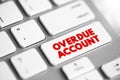 Overdue Account - amount which are overdue in respect to a Customer`s account including any unpaid security deposit, text concept