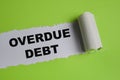 overdue debt text written in torn paper Royalty Free Stock Photo
