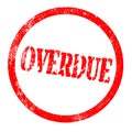 Overdue Rede Rubber Ink Stamp