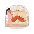 Overeating before bed isolated cartoon vector illustration.