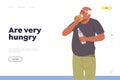 Overeating and binge eating concept for landing page design website template medical service