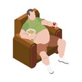 Overeating Man Isometric Composition