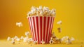 The Popcorn in Striped Container.AI generated image Royalty Free Stock Photo