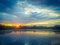 Overfiltered fantasy dramatic artistic story scene in danube delta from romania