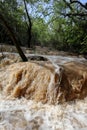 Flood in Kursunlu waterfall nature park after the hard rain