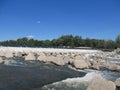 Overflow dam on the Big Irgiz River. Russia, Saratov region