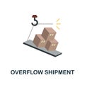 Overflow Shipment flat icon. Simple sign from logistics collection. Creative Overflow Shipment icon illustration for web