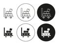 Overflow shipment icon set in thin line outline style. Overflow shipment linear vector sign