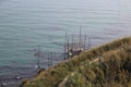 overflow in trabocchi coast san vito chietino abruzzo italy adriatic sea Royalty Free Stock Photo