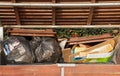 Overflowing bins, incivility Royalty Free Stock Photo