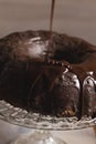 Overflowing Bundt Cake With Chocolate Dressing Royalty Free Stock Photo