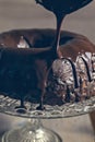 Overflowing Bundt Cake With Chocolate Dressing Royalty Free Stock Photo