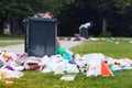 Overflowing garbage bin Royalty Free Stock Photo