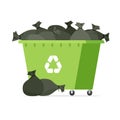 Overflowing Garbage Bin Royalty Free Stock Photo