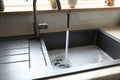Overflowing kitchen sink, clogged drain