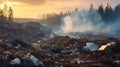 Overflowing landfill filled with waste Royalty Free Stock Photo