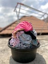 Overflowing laundry in basket