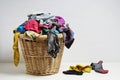 Overflowing laundry basket Royalty Free Stock Photo