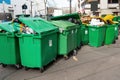 Overfull garbage bins in Paris during March 2023 binmen strike