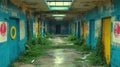 Overgrown Abandoned Hallway Royalty Free Stock Photo