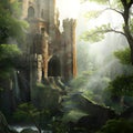 Overgrown castle ruin Royalty Free Stock Photo