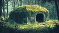 Overgrown Forest Bunker Hidden Deep Within Woods Royalty Free Stock Photo