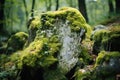 Overgrown lichen stone plant. Generate Ai Royalty Free Stock Photo