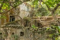 Overgrown by nature, abandoned homes on Yim Tin Tsai, an island in Sai Kung, Hong Kong Royalty Free Stock Photo