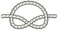Overhand knot, rope unfilled