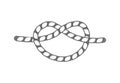 Overhand rope knot isolated vector icon