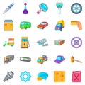 Overhaul icons set, cartoon style Royalty Free Stock Photo