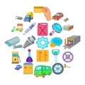 Overhaul icons set, cartoon style Royalty Free Stock Photo