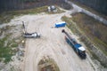 Overhaul of an oil well. Geophysical research. Filming from a drone.