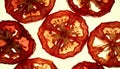 Overhead Abstract Pattern of Backlit Dried Tomato Slices Royalty Free Stock Photo