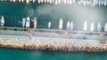 Overhead aerial view of Rimini Port with docked Boats, Italy Royalty Free Stock Photo