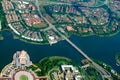 Overhead city view. Aerial cityscape of Malaysia